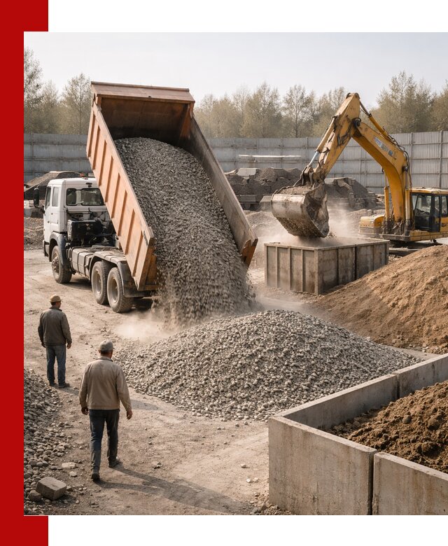 Доставка нерудных материалов с погрузкой и разгрузкой в Новочеркасске