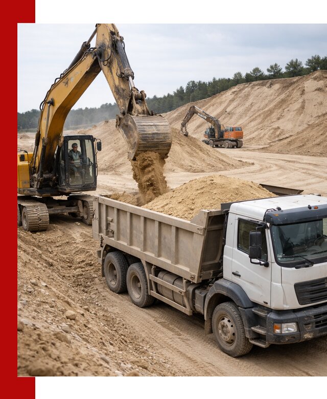 Доставка карьерного песка с самосвалами и разгрузкой в Новочеркасске