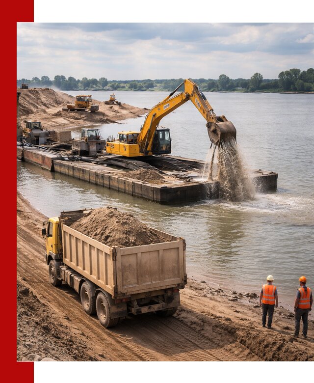 Намывной песок с доставкой в Новочеркасске оптом и в розницу