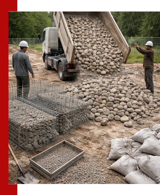 Камень для габионов фракция 70–151 в Новочеркасске