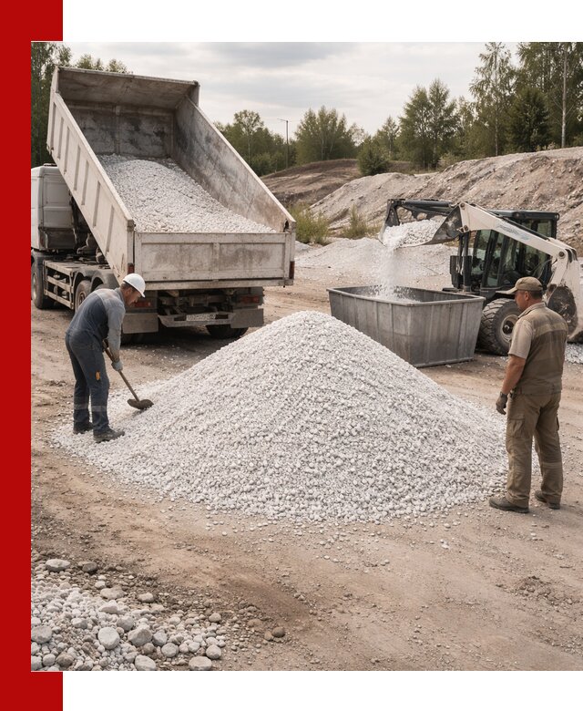 Доставка и продажа белой мраморной крошки в Новочеркасске