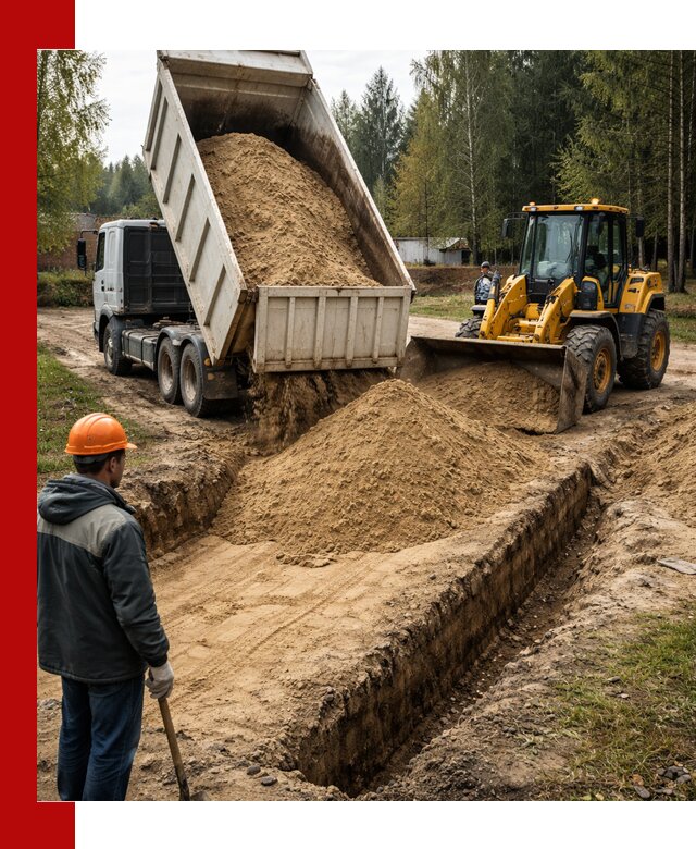 Доставка песчаного грунта в Новочеркасске для строительных работ