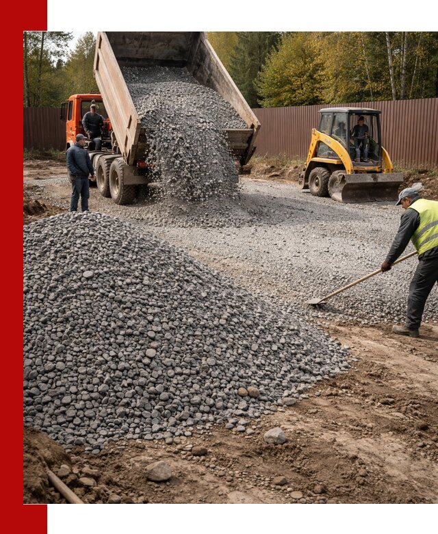 Отсыпка участка щебнем с доставкой и уплотнением в Новочеркасске